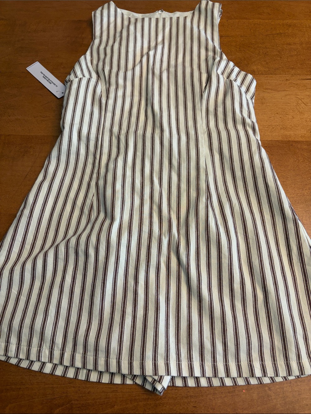 Princess Polly Striped Sleeveless Dress Romper in Cream & Brown